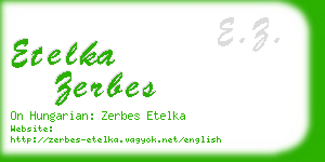 etelka zerbes business card